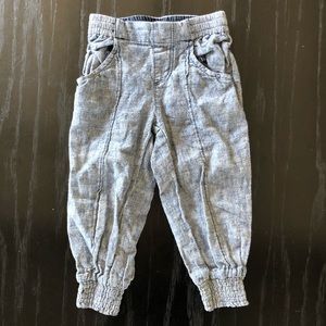 Tea Collection Linen & Cotton Chambray Joggers 3T